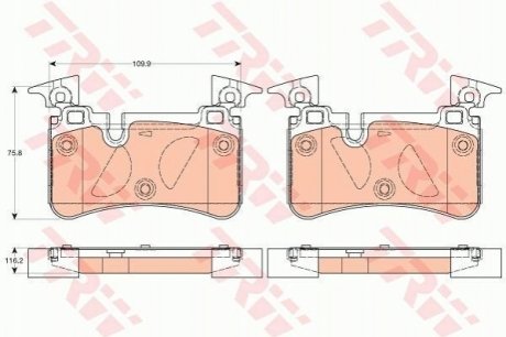 Гальмівні колодки, дискові TRW GDB2061 (фото 1)