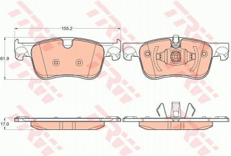 Гальмівні колодки, дискові TRW GDB2062 (фото 1)