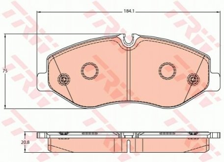 Колодки тормозные (передние) MB Vito (W447) 14- (Brembo) TRW GDB2103 (фото 1)