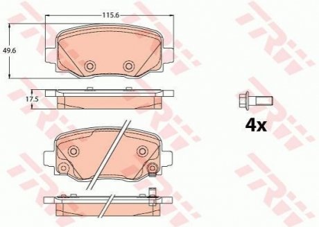 Колодки тормозные FIAT/JEEP 500X/Renegade "R "14>> TRW GDB2116 (фото 1)