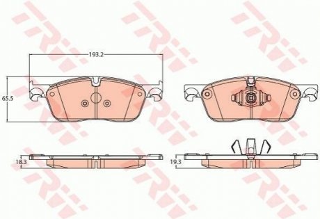 Дисковые тормозные колодки, комплект TRW GDB2119 (фото 1)