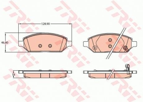 Гальмівні колодки, дискові TRW GDB2135 (фото 1)