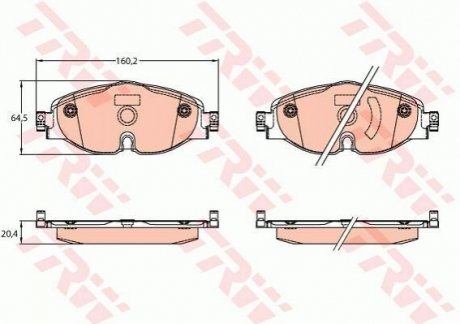 Колодки тормозные (передние) Audi A1/Q3 18-/Skoda Octavia/VW Golf/Caddy/Touran/Passat 12- Q+ TRW GDB2143 (фото 1)