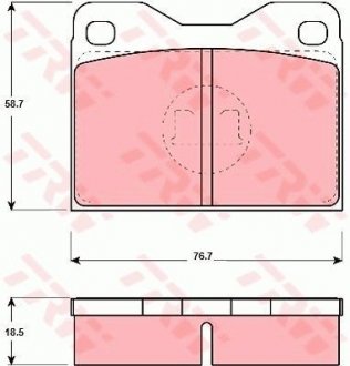 Гальмівні колодки, дискове гальмо (набір) TRW GDB279 (фото 1)