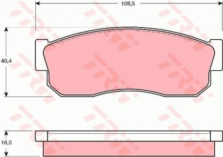 Гальмівні колодки, дискове гальмо (набір) TRW GDB288 (фото 1)