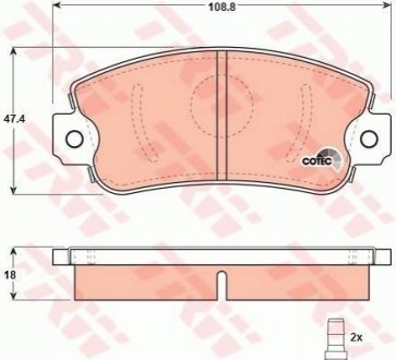 Гальмівні колодки, дискові TRW GDB297 (фото 1)