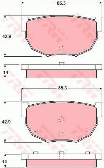 Гальмівні колодки, дискове гальмо (набір) TRW GDB306 (фото 1)