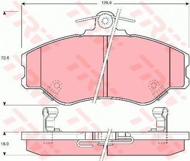 Гальмівні колодки, дискове гальмо (набір) TRW GDB3089 (фото 1)