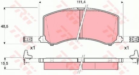 Гальмівні колодки, дискові TRW GDB3091 (фото 1)