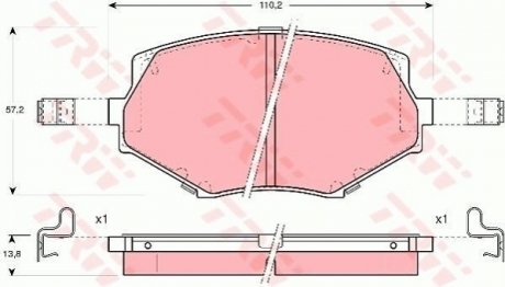 Гальмівні колодки, дискові TRW GDB3103 (фото 1)