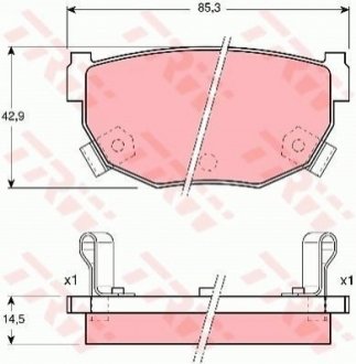 Гальмівні колодки, дискові TRW GDB3143 (фото 1)