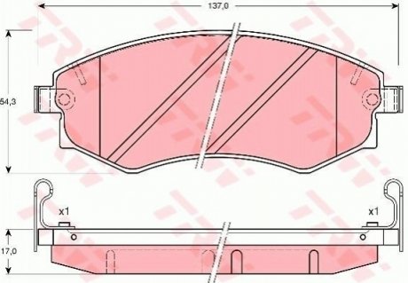 Комплект тормозных колодок, дисковый тормоз TRW GDB3169 (фото 1)