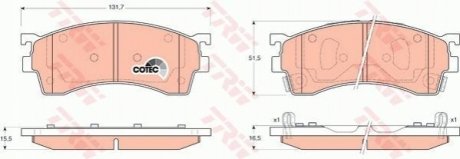 Гальмівні колодки, дискові TRW GDB3209 (фото 1)