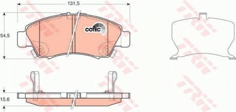 Гальмівні колодки, дискові TRW GDB3212 (фото 1)