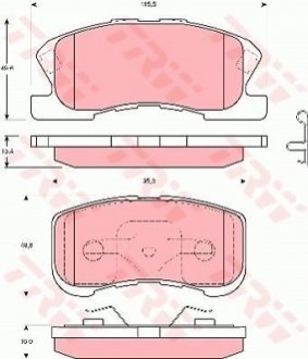 Гальмівні колодки, дискові TRW GDB3220 (фото 1)