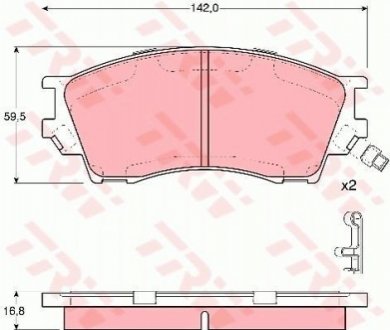 Гальмівні колодки, дискові TRW GDB3230 (фото 1)