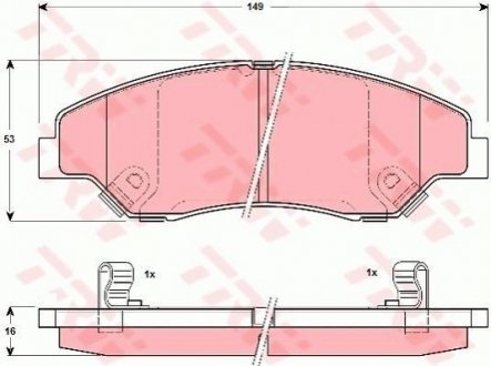 Гальмівні колодки, дискові TRW GDB3241 (фото 1)
