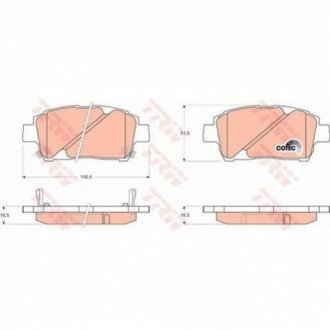 Гальмівні колодки, дискові TRW GDB3242 (фото 1)