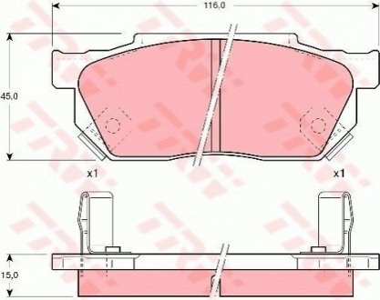 Гальмівні колодки, дискові TRW GDB325 (фото 1)