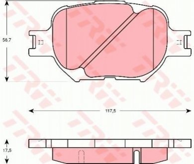 Гальмівні колодки, дискові TRW GDB3316 (фото 1)