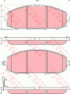 Гальмівні колодки, дискове гальмо (набір) TRW GDB3361 (фото 1)