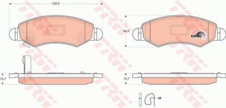 Гальмівні колодки, дискові TRW GDB3363 (фото 1)