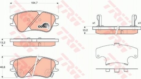 Гальмівні колодки, дискові TRW GDB3377 (фото 1)