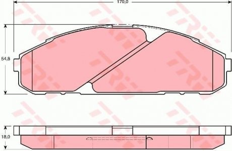 Гальмівні колодки, дискове гальмо (набір) TRW GDB3394 (фото 1)