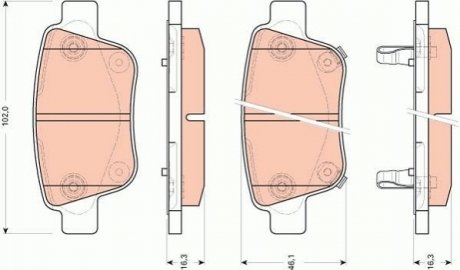 Гальмівні колодки, дискові TRW GDB3456 (фото 1)