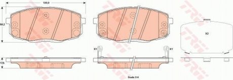 Комплект гальмівних колодок з 4 шт. дисків TRW GDB3523 (фото 1)