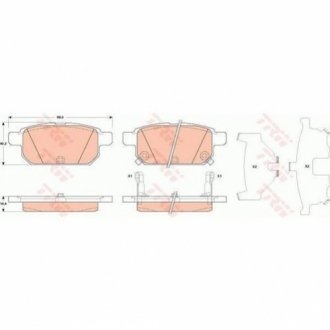 Колодка торм. диск. SUZUK SX4 S-Cross 13 задн. TRW GDB3529 (фото 1)
