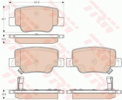 Гальмівні колодки, дискові TRW GDB3547 (фото 1)