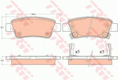 Гальмівні колодки, дискові TRW GDB3576 (фото 1)