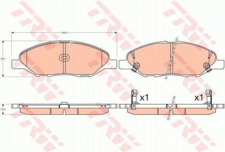 Гальмівні колодки, дискові TRW GDB3577 (фото 1)