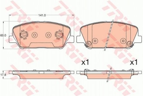 Гальмівні колодки, дискові TRW GDB3582 (фото 1)