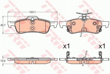 Гальмівні колодки, дискові TRW GDB3588 (фото 1)