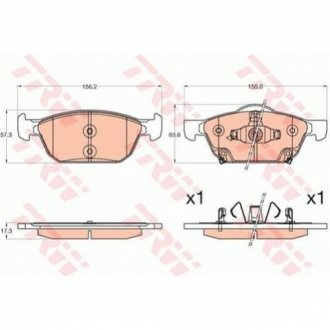 Гальмівні колодки, дискові TRW GDB3600 (фото 1)