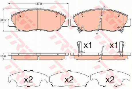 Гальмівні колодки, дискові TRW GDB3609 (фото 1)