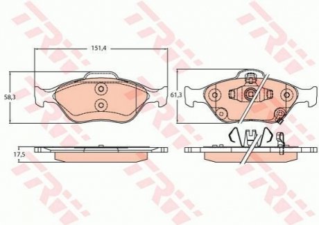 Гальмівні колодки, дискові TRW GDB3625 (фото 1)