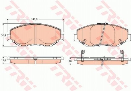 Гальмівні колодки, дискові TRW GDB3627 (фото 1)