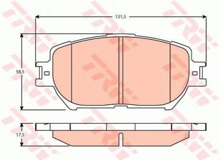 Комплект гальмівних колодок з 4 шт. дисків TRW GDB3628 (фото 1)