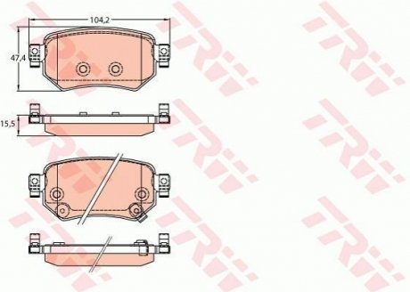 Колодки тормозные MAZDA 6 "R "12>> TRW GDB3632 (фото 1)