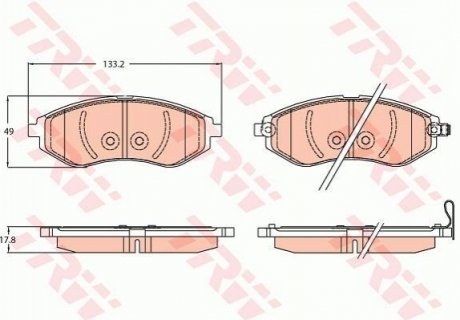 Гальмівні колодки, дискові TRW GDB3634 (фото 1)