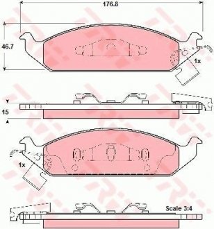 Гальмівні колодки, дискове гальмо (набір) TRW GDB4016 (фото 1)