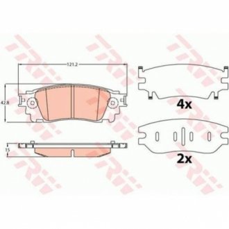 Колодки тормозные LEXUS NX200t/NX300h 14>> TRW GDB4459 (фото 1)