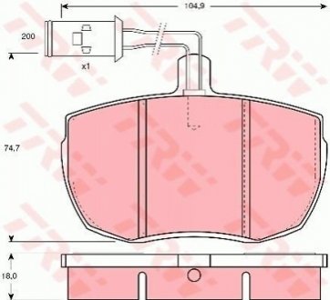 Комплект тормозных колодок, дисковый тормоз TRW GDB789 (фото 1)