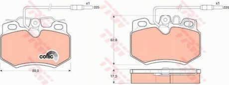 Гальмівні колодки, дискові TRW GDB808 (фото 1)