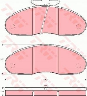 Гальмівні колодки, дискові TRW GDB827 (фото 1)