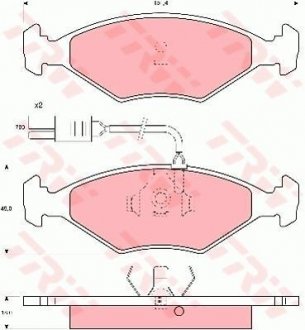 Гальмівні колодки, дискове гальмо (набір) TRW GDB960 (фото 1)