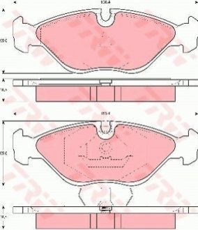 Комплект тормозных колодок, дисковый тормоз TRW GDB969 (фото 1)